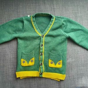 Green and yellow Toddler knit cardigan size 110